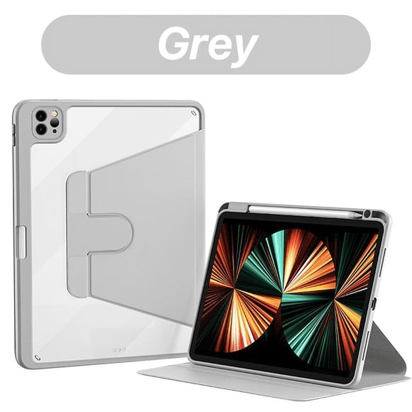 For IPad Pro 12.9in 11in Rotating Stand Case Accessories For IPad 7/8/9/10th Air1/2/3/4/5 Mini 6 Tablet Protective Cover Funda Grey iPad Mini 6