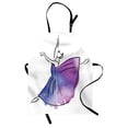thumbnail image 1 of Ballet Apron, Doodle Style Ballerina Hand Drawn Vibrant Watercolor Girls, Unisex Kitchen Bib with Adjustable Neck for Cooking Gardening, Adult Size, Lavender Blue Purple, by Ambesonne, 1 of 4