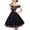 Black, variant on Womens Summer Dresses Retro Hepburn Style Waist Cinching Polka Dot Bow Spliced Large Swing Dress