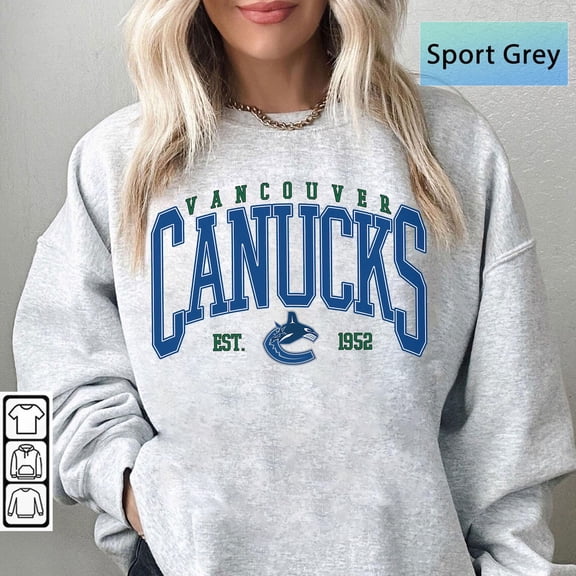 Retro Vancouver Hockey Sweatshirt, Vintage Graphic Canucks Tee, Hockey Gift For Fan