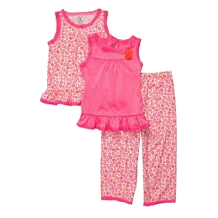 Carters Pink 2 Piece - Carters Infant & Toddler Girls 3 Piece Sleepwear Set Pink Flower Pajamas PJs