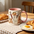 thumbnail image 5 of Fmbmuo Ceramic Coffee Cup, Daily Necessities Pattern Mug, Microwave & Dishwasher Safe, 400ml, Style B, 5 of 5