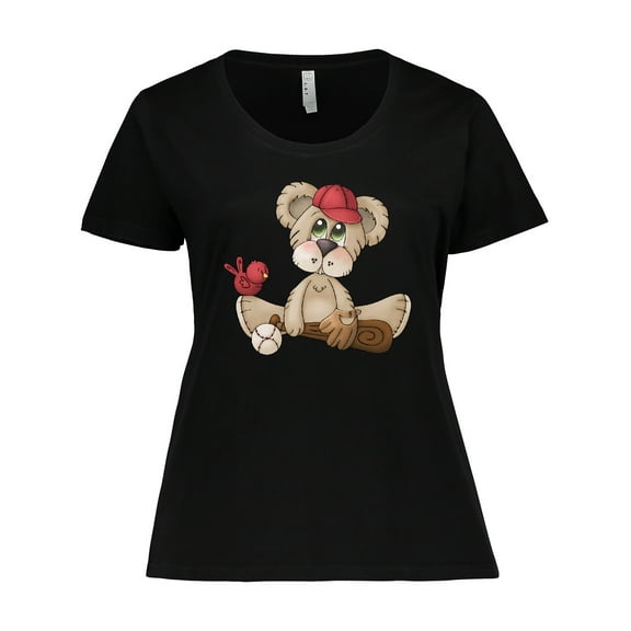 Inktastic Baseball Teddy Bear Women's Plus Size T-Shirt