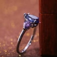 thumbnail image 2 of 8*10mm Pear Cut Blue AAA Cubic CZ Band Ring Women 925 Silver Purple Ring Sz 6-10, 2 of 5