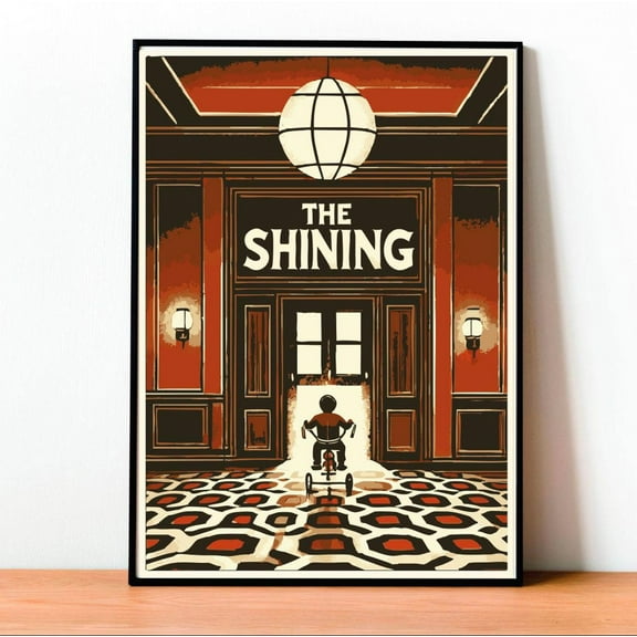 Miluva The Shining Poster, Stephen King Wall Art, Kubrick Movie Print, Horror Book Cover, Vintage Handmade Illustration, Scary Home Decor Decor For Living Room Bedroom, 8x12 UNFRAMED