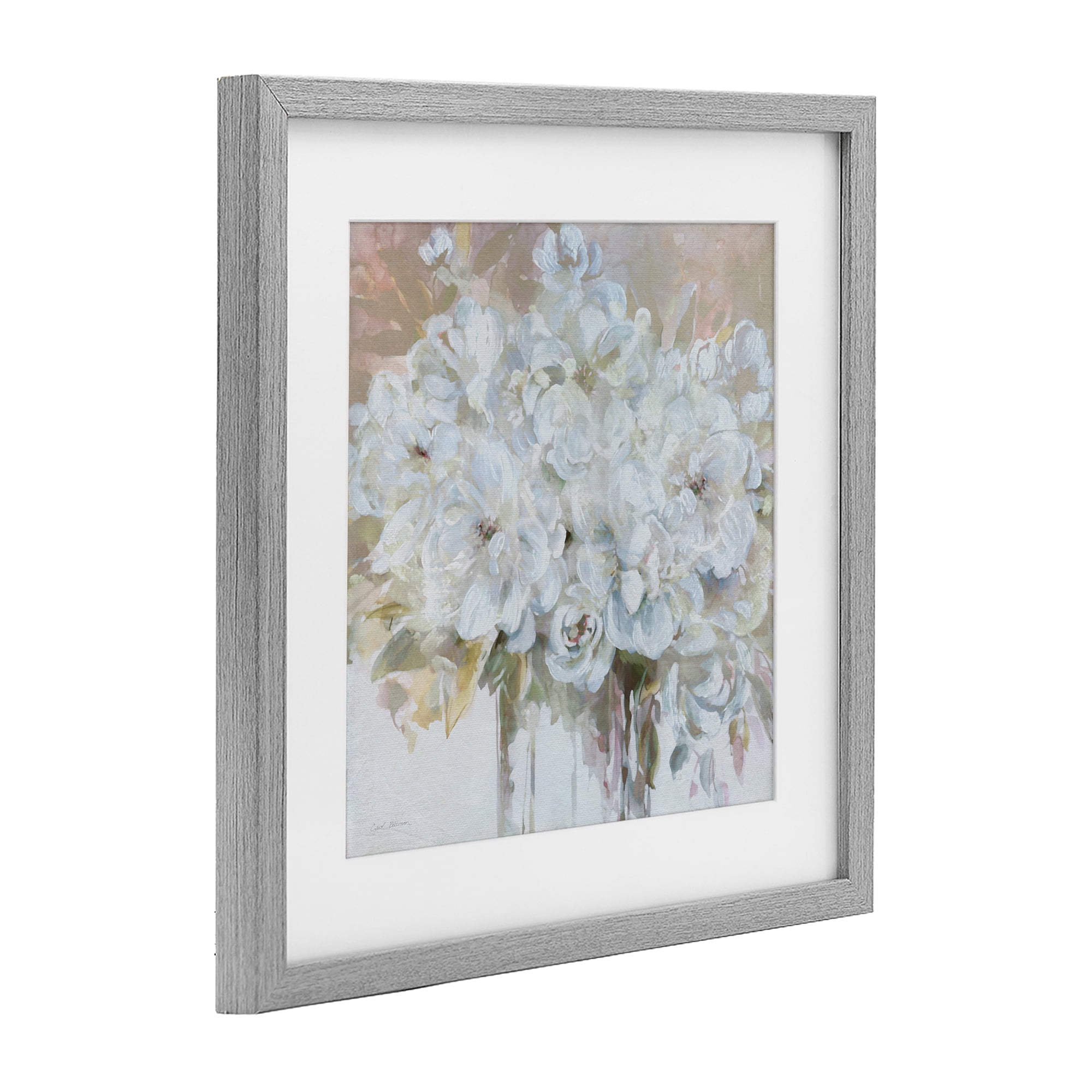 Stupell Industries Soft White Bouquet Serenity Gray Framed Print Under Glass, design by Carol Robinson