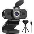 thumbnail image 1 of Full HD 1080P Webcam with Webcam Cover, Laptop Camera for Conferencing and Video Calling(Black), 1 of 5