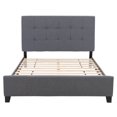 thumbnail image 4 of CorLiving Ellery Adult Queen Fabric Upholstered Bed with Tufted Headboard and Slats, Grey, 4 of 9