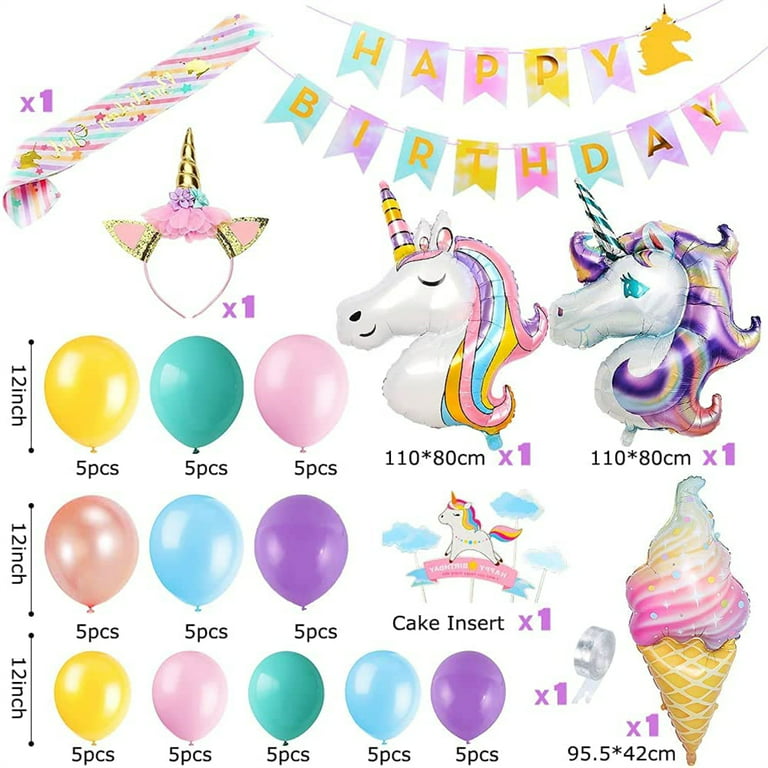 Unicorn Birthday Party Decorations, Fangsheng Unicorn Theme Party