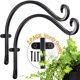 thumbnail image 1 of 2 uds negro 12 "de hierro puro gancho de jardinería soporte de flores balcón jardín colgante soporte de flores gancho colgante pequeña lámpara eléctrica hogar al aire libre JAMW Sencillez, 1 of 5