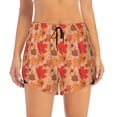 thumbnail image 2 of Balery Yellow And Red Maple Leaves Pattern Women's Running Shorts with Liner 2 Pockets Elastic Workout Athletic Gym Yoga Shorts-Medium, 2 of 7