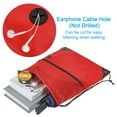 thumbnail image 3 of REGALWOVEN Polyester Drawstring Bag Gym Cinch Sack with Zipper Pocket for Men Women Red, 3 of 7