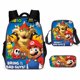 thumbnail image 1 of Mario bros mochila sonic mochila bolsa de hombro estuche de lápiz de tres piezas set, 1 of 4
