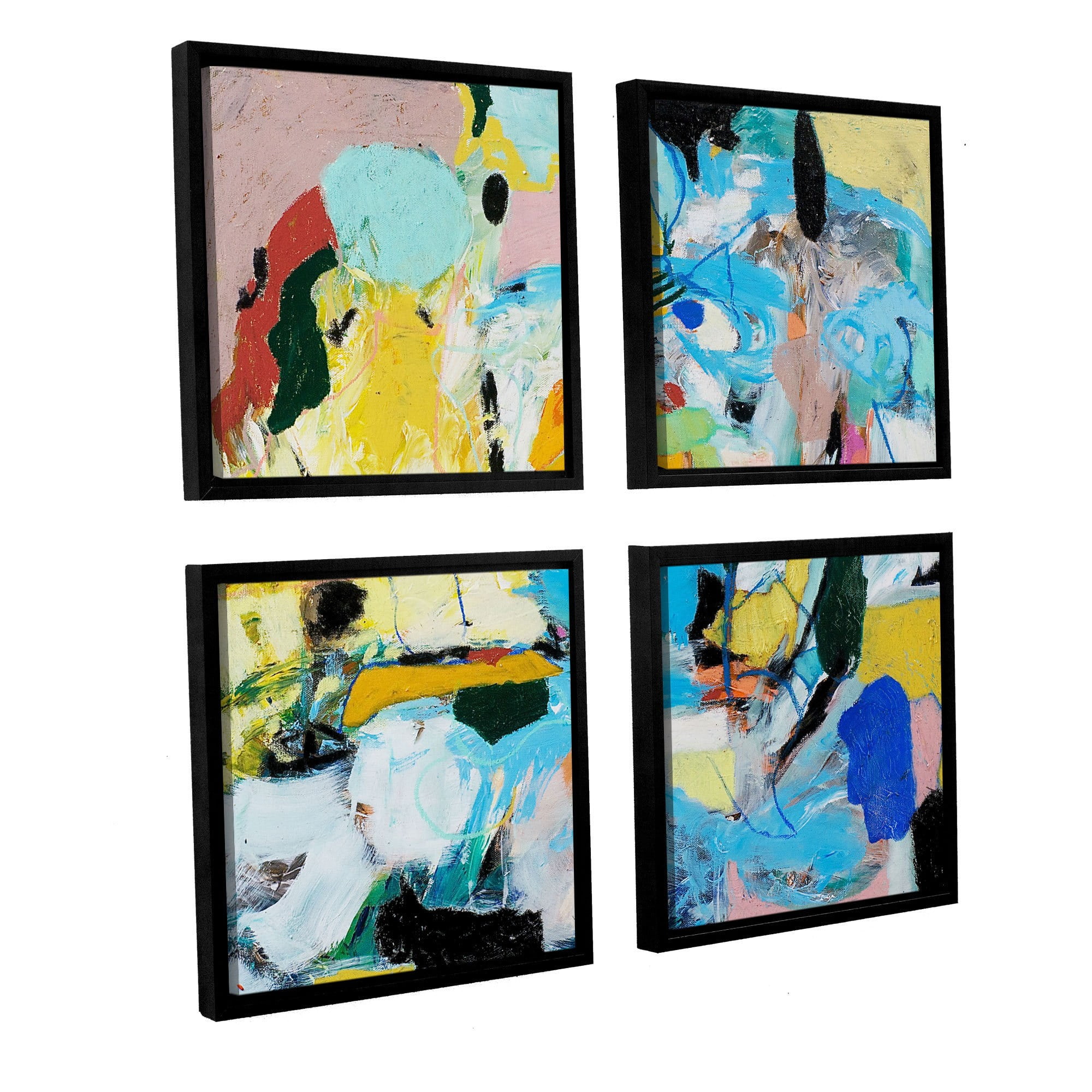 ArtWall Allan Friedlander "World Of Action" 4-Piece Floater-framed Canvas Square Set