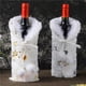 thumbnail image 5 of Injueey Botella de vino de Navidad Cubierta de copo de nieve Llamativa bolsa de almacenamiento de oro Felpa Excelente artesanía Vestido Kits de decoración para fiestas, 5 of 6