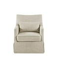 thumbnail image 3 of Martha Stewart London Farmhouse Fabric Upholstered Skirted Swivel Chair in Beige, 3 of 8
