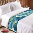 thumbnail image 3 of Luxury Flowers Bed Runner for Queen Size Bed, Gorgeous Teal Blue Floral Natural Soft Bedding Scarf Bedding Protector Slipcover Sofa Throw for Bedroom Hotel Guesthouse, 3 of 8