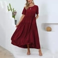 thumbnail image 2 of YUIVH Casual Loose Sundress For Women Casual Loose Bohemian Floral Dress With Pockets Short Sleeve Long Maxi Summer Beach Swing Dress Beach Swing Party Maxi Dress, 2 of 6