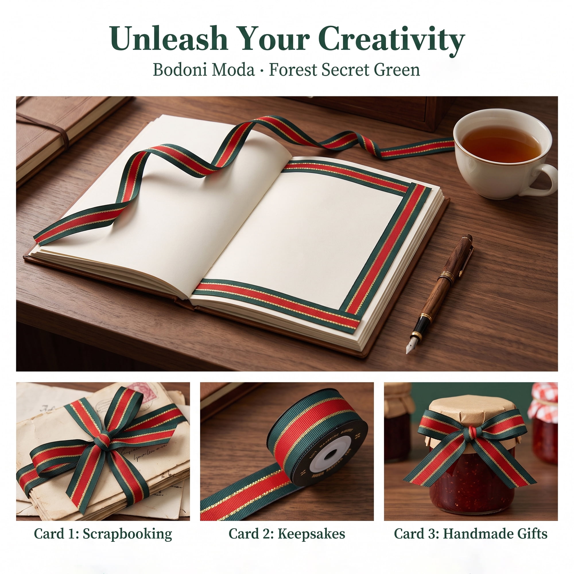 Unique Bargains Premium Fabric Ribbon for Gift Wrapping Dual Color 5.5 Yard