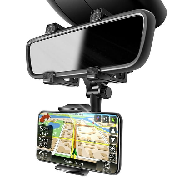 AICase Phone Mount Car 360°Rotatable and Retractable Car Phone Holder Rearview Mirror