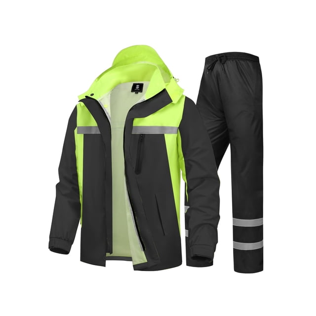 Traje de lluvia SaphiRose para hombre, chaqueta reflectante de alta visibilidad