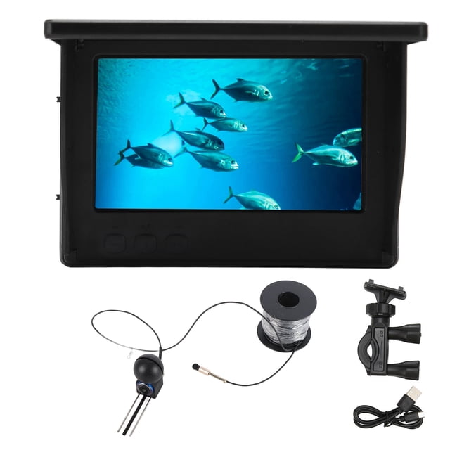 Cámara de pesca submarina TN HD de 4,3 pulgadas, resistente al agua IP68, con 12 luces.