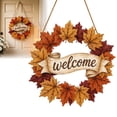 thumbnail image 2 of Fall Decoration, 11.8" Fall Wreaths for Front Door, Thanksgiving Door Sign, Maple Leaf Welcome Hanging Decor, Wooden Front Door Pendant, Autumn Wall Art, Harvest Home Ornament, Seasonal Porch Decor, 2 of 7