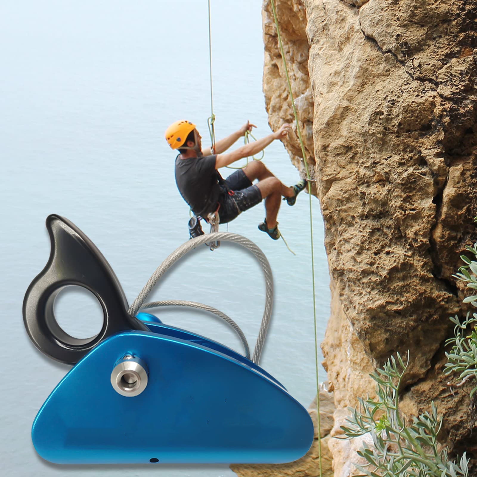 15 KN Detachable Rope Grab Ascender, Flip Line Adjuster, Grip Clamp, Fall Protection Belay Device for Rock Climbing, Tree Arborist, Climbing Rescue Caving, Mountaineering, Fit for 11~13 MM Rope