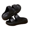 thumbnail image 3 of Sopiago Womens Wedge Sandals Women's Double Buckle Sandals Comfortable Waterproof Two Strap Footbed Slip on Slide Black,8.5, 3 of 6