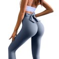 thumbnail image 3 of REALiKUN Women's Scrunch Butt Leggings Cute Bow Tie High Waisted Yoga Pants Summer Sexy Stretch Leggings, 3 of 5