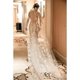 thumbnail image 2 of Velo nupcial principal vestido de novia perla tocado retro flor larga cola boda boda boda longitud 3,5 metros de ancho 1,5 metros color champán, 2 of 2