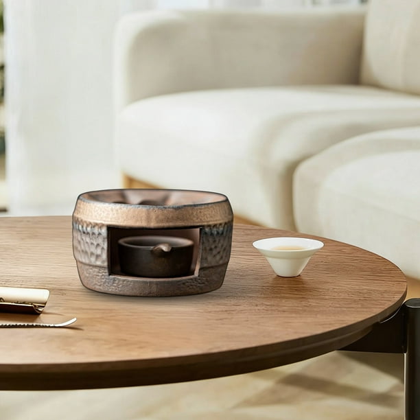 Juego de estufas para asar té | Calentador de té calentado con vela para la ceremonia del té | Cerámica de grado alimentario, segura a prueba de explosiones, potenciador de aroma, temperatura