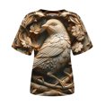 thumbnail image 5 of Drses Women's Round Neck Animal Relief Printed Short Sleeved Top Outdoor Daily Casual Short Sleeve Tee Shirt, 5 of 5
