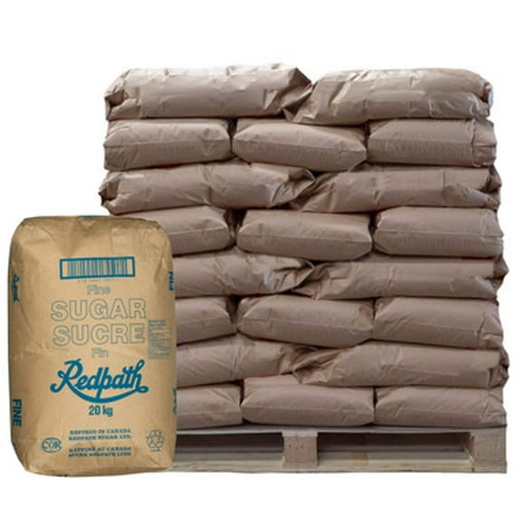 Redpath Fine Granulated Sugar Bulk Food Service- 20kg (63 BAGS/PALLET)- LOADING DOCK DELIVERY ONLY