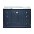 thumbnail image 3 of Lexora Home Dukes 48" Carrara Marble Top Single Vanity with Sink in Navy Blue, 3 of 10