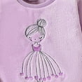 thumbnail image 3 of newwalpole Kids Girls Long Sleeve Color Block Sweatsuit Sets Crewneck Casual Sweatpants 2 Piece Outfits Sweatshirt and Pants Light Purple for Size 3-4 Years, 3 of 6