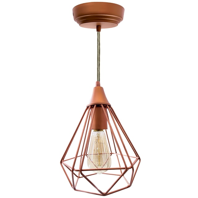 Lampara Colgante Vintage Luz Ideal Rubí Cobre