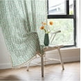 thumbnail image 2 of Curtains with Tassels, Cotton Linen Grommets Design Window Curtains for Bedroom Living Room, Green Semi Blackout Boho Chic Curtains, 2 Panel, W59.06 xL62.99, 2 of 5