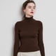 thumbnail image 1 of Suéter de mujer Otoño e Invierno Suéter de lana engrosado Cuello alto Jersey de barra de tiro Solapa corta Camisa de base de punto entallada, 1 of 5