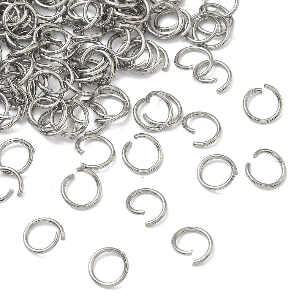Resistant 304 Stainless Steel Open Jump Rings Stainless Steel Color 10x1.2mm Inner Diameter: 7.6mm DIY