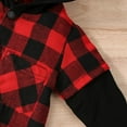 thumbnail image 5 of Plannel Hooded Plaid Sweatshirt Set Little Boys Toddler Outfit With Pant 2-Piece Set, 5 of 8