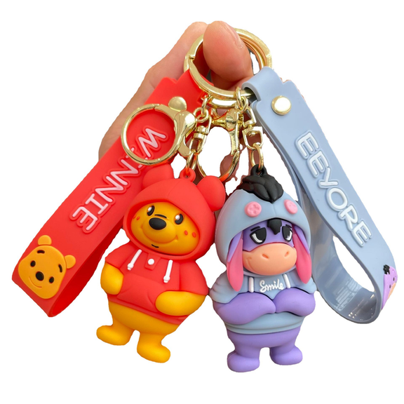 Winnie the Pooh Gifts Keychains Key Chain Ring for Boys Lover Girls Keyring Anime Kawaii Charms