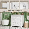 thumbnail image 6 of Lacoo 30'' Bathroom Vanity with Resin Sink, Wood Bathroom Storage Cabinet with Drawers and Shelves for Bathroom, White, 6 of 8