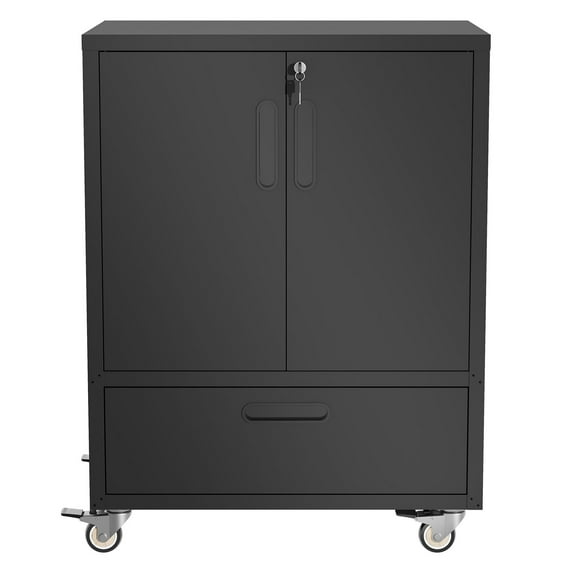 S-HOME Mobile Tool Cabinet with Wheels,40" H x 30" W x 20" D Lockable Drawer Heavy-Duty Steel Storage for Workshop