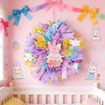 thumbnail image 4 of KUKIDSVO 15.75x15.75in Easter Gnome Wreath, Bunny Door Hanging, Home Party Decor for Wall Door Indoor Outdoor Festival Decor (1 Pack), 4 of 9