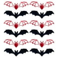 thumbnail image 2 of Dserhfy 12 Pcs Halloween Bat Wall Sticker Decorations Large Hollow Out Bats Wall Decals for Wall Glass Mirror Living Room Decor, 2 of 7