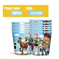thumbnail image 4 of Toy Story decoración de fiesta de cumpleaños, vajilla desechable con globos de Buzz Lightyear, plato de papel, taza, manteles, suministros para Baby Shower（banner1-1set, 4 of 5