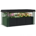 thumbnail image 2 of Outsunny Galvanized Raised Garden Bed, Planter Box with Crop Cage and Shade Cloth, Dark Gray, 2 of 9
