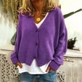 thumbnail image 2 of Bibifish Womens Cardigan Sweaters Solid Color Button Down Autumn Long Sleeve Knitted Tops V-Neck Stretchy Knitted Outerwear For Ladies, 2 of 6