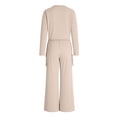 thumbnail image 5 of Ihhxva Women's Two Piece Set Cargo Wide Leg Pants with Multi-Pockets Relaxed Fit Outfit Casual Streetwear Cotton Jogger Tracksuit for Travel S-2XL, 5 of 9